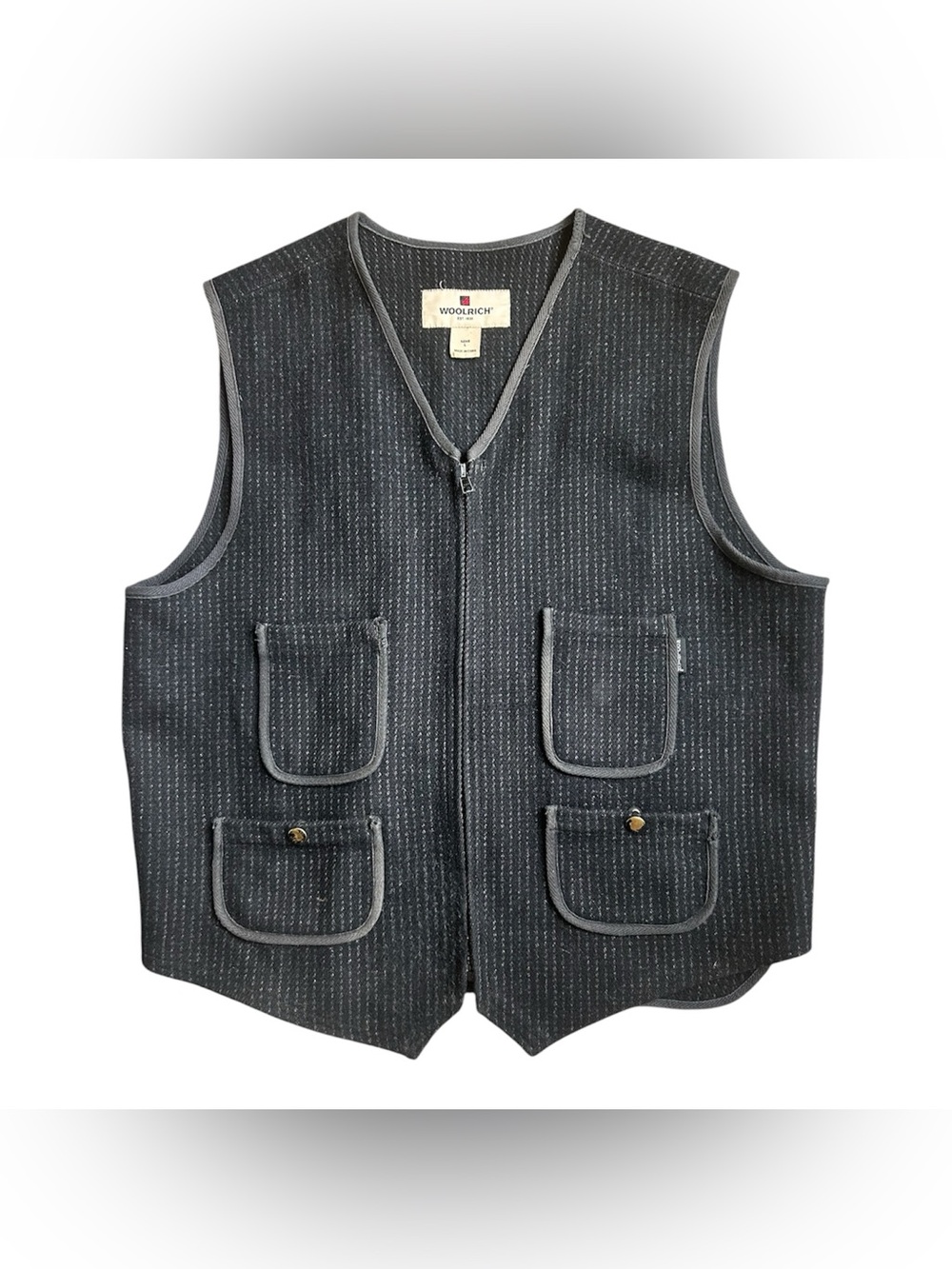 WOOLRICH Men’s VINTAGE wool zip up hunting vest size Large